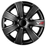 4-Delige Wieldoppenset VR 13-inch zwart/carbon-look/logo