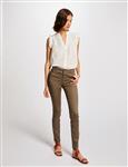 Slim trousers with wet effect 212 Palona Khaki