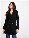 Straight buttoned coat 222-Gfabi Black