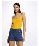 Getailleerde Denim short met knoopjes 221-Shanoa1