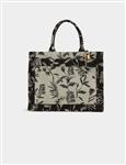 Shopper bag with vegetal print 232-2Libecab black