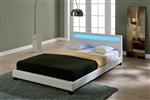 Bed Parijs met LED-verlichting bedbodem 140x200 cm wit