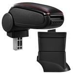 Armsteun Fiat 500 2007-2015 kunstleer zwart met rood stiksel