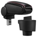 Armsteun Seat Ibiza 6J vf 2008 kunstleer zwart met rood stiksel