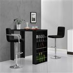 Bartafel met ingebouwde planken 117x57x106,5 cm zwart