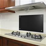 Achterwand spatscherm glas keuken 70x40 cm zwart