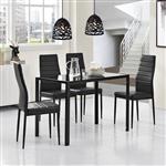 Eettafel Porvoo gehard glas 8 mm 105x60x75 cm zwart