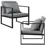 Design fauteuil met kussens 70x60x60 cm set van 2 donkergrijs
