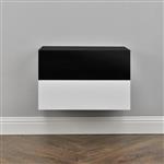 Wandplank met lade set van 2 zwevend wit en zwart glanzend