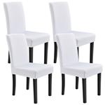 Stoelhoes set van 4 hoes voor stoelen stretch wit