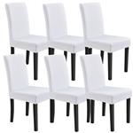 Stoelhoes set van 6 hoes voor stoelen stretch wit