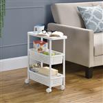 Keukentrolley kunststof met 2 manden 77x22x48 cm wit