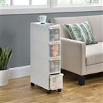 Keukentrolley kunststof met 4 lades 85x18x46,5 cm wit