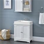 Vintage wastafelonderkast badkamermeubel 60x60x30 cm wit