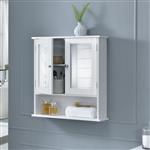 Badkamerkast met spiegel spiegelkast 58x56x13 cm wit