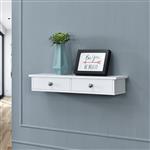 Wandplank met 2 lades zwevend MDF 60x15x10 cm wit