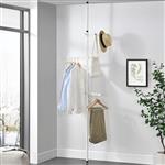 In hoogte verstelbare telescopische kledingrek kapstok