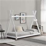 Kinderbed Onejda Tipi grenen met bedbodem 90x200 cm wit