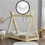 Juniorbed Tipi eenpersoonsbed incl. matras 70x140 - hout