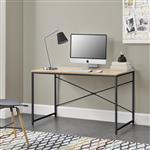 Bureau Nice 120x60x72 cm spaanplaat en metaal zwart en eiken