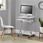 Computertafel bureau op wielen pc tafel 60x40x75 cm wit