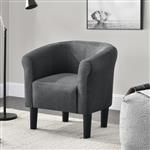 Kuipstoel Ariel schelpen fauteuil stof 70x70x58 cm donkergrijs