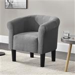 Kuipstoel Ariel schelpen fauteuil stof 70x70x58 cm grijs