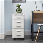 Kantoorkast ladekast op wielen 63x33x38 cm wit