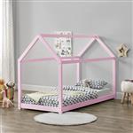 Kinderbed Netstal houten bed huisbed 90x200 cm roze