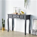 Console tafel sidetafel 3 lades landelijk 100x35x78 donkergrijs