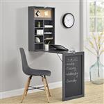 Klaptafel eettafel voor wandmontage met krijtbord donkergrijs