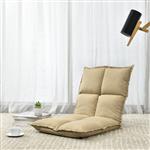 Vloerstoel loungekussen verstelbaar 110x55x11 cm zandkleurig