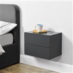 Nachtkastje zwevend Phuket 30x40x29 cm met 2 lade donkergrijs