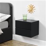 Nachtkastje zwevend Phuket 30x40x29 cm met 2 lade zwart