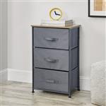 Commode met lades niet-geweven textiel 73x45x30 grijs hout