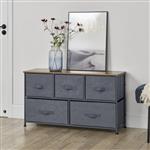 Commode met lades niet-geweven textiel 55x100x29 grijs hout