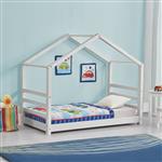 Kinderbed houten bed huisbed met bedbodem 80x160 wit