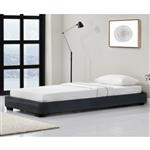 Houten bed Laag kunstleer met bedbodem 90x200 cm zwart