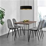 Eettafel Bordeaux 120x70x75 cm walnootkleurig en zwart