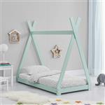 Kinderbed Tipi grenen met lattenbodem 70x140 cm mint
