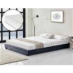 Modern bedframe stof met matras 140x200 donkergrijs