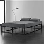 Stalen bed met lattenbodem 160x200 cm zwart