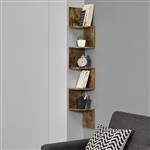 Wandplank wandrek zigzag 123x19,5x19,5 cm walnoot