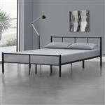 Stalen bed Laos bedframe met bedbodem zwart 180x200 cm