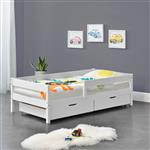 Kinderbed met uitvalbeveiliging en 2 lades 90x200 cm wit