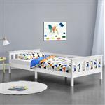 Kinderbed met bedbodem en uitvalbeveiliging 90x200 cm wit