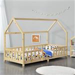Kinderbed Sisimiut met uitvalbeveiliging 90x200 cm houtkleurig
