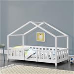 Kinderbed Treviolo met uitvalbeveiliging 80x160 cm wit mat