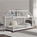 Kinderbed Netstal houten bed huisbed 70x140 cm wit