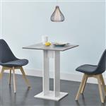 Design eettafel Lindesnes vierkant 65x65x78 cm betonlook en wit